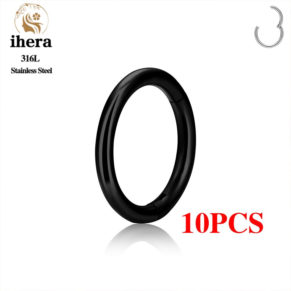 1/10PCS Stainless Steel Round Small Nose Ring Hoop 16G 18G 20G Hinged Segment Tragus Septum Cartilage Piercing Body Jewelry