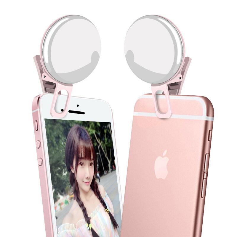 SF02 Rechargeable LED Selfie Light - Cold & Warm, Universal, Round, Enhances Beauty for Live Broadcasts