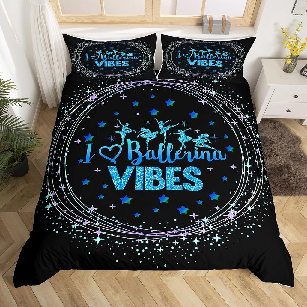 Comforter Gymnastics Gymnast Gifts Twin For Girls Teens Womengymnastics Lover Comforter Dancer Silhouette Bedding Set