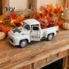 Autumn Farmhouse Home Decoration Halloween Pick-up Truck Alloy Figurine, Holding Pumpkin Vintage Car Statue, Statue Miniature Vehicle Ornament