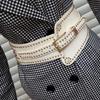 Personalized Design Rivet Wide Waistbands Adjustable Irregular Leather Belt  Skirt Accessories