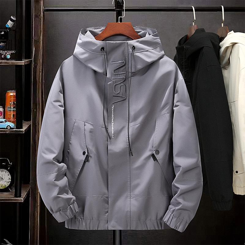 Plus Size Men's Hooded Jacket - Japanese Style, Loose, Versatile, Casual, Spring/Autumn Trend.