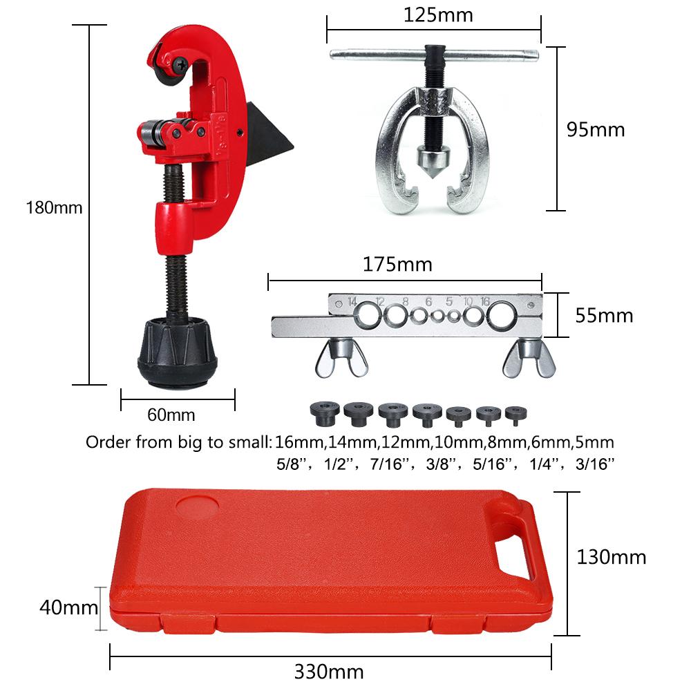 Inch/Metric Double Flaring Tool Kit Set Tube Bender Pipe Repair Mechanic Brake Plumber Aluminium Copper Brass Flares Tool Set