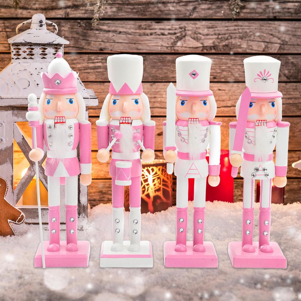 4 Pieces Nutcracker Ornaments Figurines Classic Style Decorative Unique Gifts Xmas