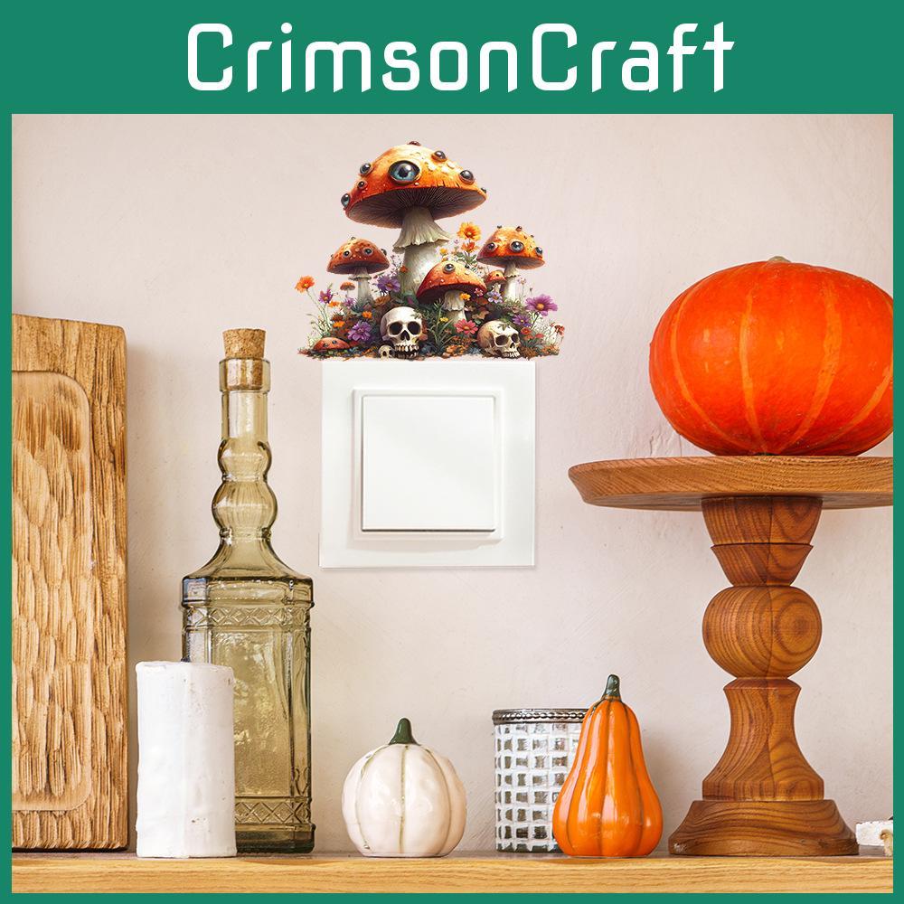 Eyeball Halloween Mushroom Skull Switch Sticker Pvc Living Home Wall Decor