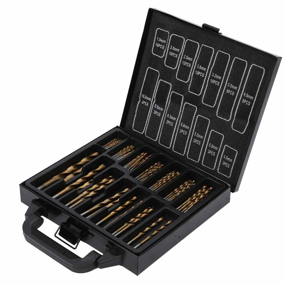 99pcs Round Shank High Speed Steel Drill Bits HighSpeed Steel Jobber Drill Bits Hardened Metal