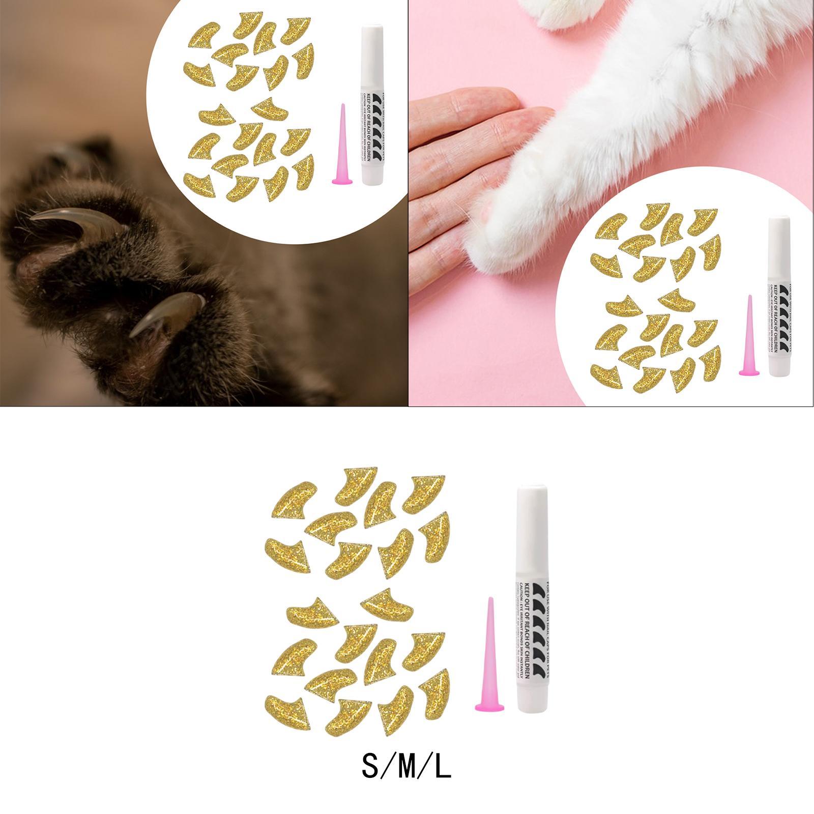 

20 Pieces Pet Nail Caps Fashion Supplies Pets Paw Protectors Covers M