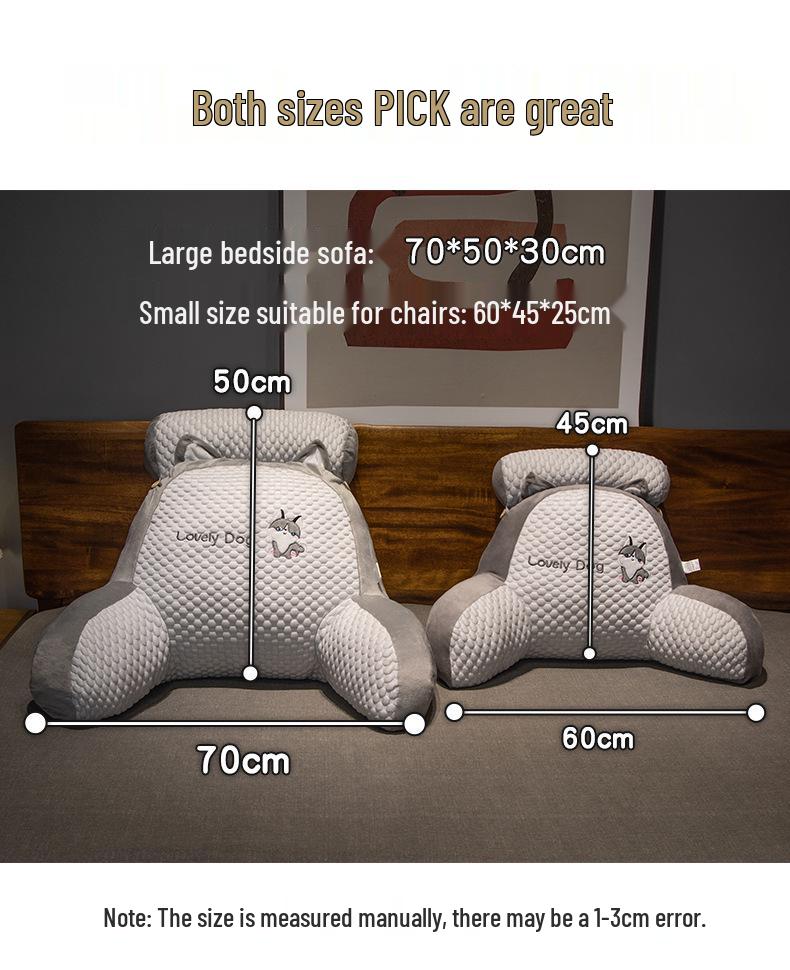 Bedside Lumbar Support Pillow – Large Backrest Cushion for Reading, Sofa, or Bed; Ideal for Dorms and Pregnancy Comfort