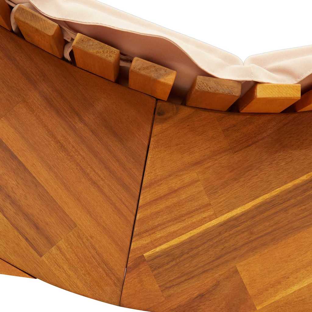 2 Person Sun Lounger with Cushions 2 Pcs Brown Solid Acacia Wood