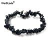 Natural Gemstone Chip Bracelet Amethyst Irregular Stone Beaded Stretch Bangle for Women