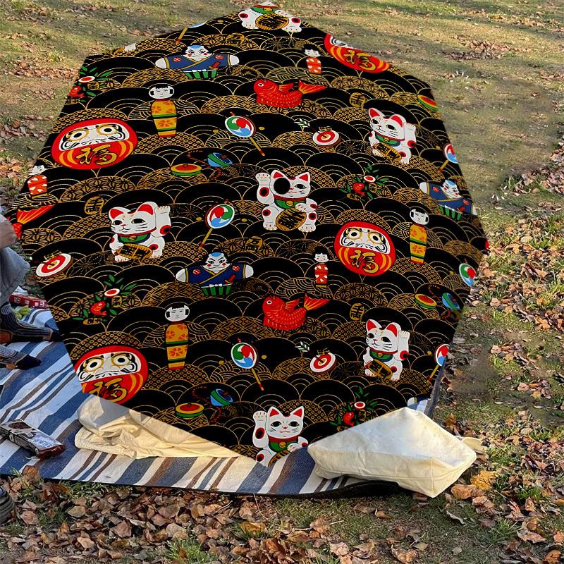 1PC Maneki-neko Daruma Automatic Open/Close Umbrella with Windproof, 8-Rib Sturdy Canopy, Durable Ribs, Fashionable Design1326A