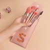 8Pcs Pink Makeup Brushes Set Professional Eyeshadow Brushes With Portable Case For Travel Engrave Image Pattern