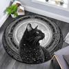 Black Cat Round Area Rug,Carpet Rug for Living Room Bedroom Sofa Playroom Decor,Non-slip Floor Mat
