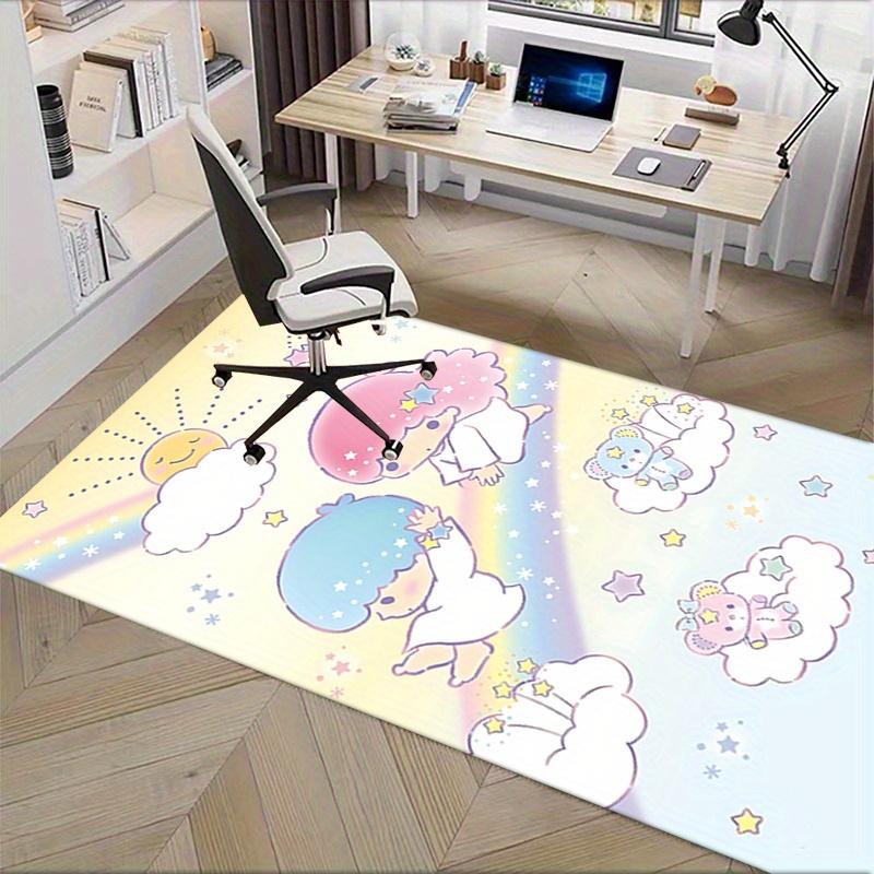 Office Rug "Little Twin Stars", "Kawaii" Anti-Slip Rug, Machine Washable for Living Room, Bedroom, Office, Multiple Sizes, Bedroom Mat, Decorative Mat