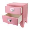 Nightstand Creative Vintage Bedside Table with 2 Storage Drawers for Bedroom Living Room Sofa