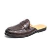 Summer Luxury Men Slipper Breathable Half Loafers Man Outdoor Leather Retro Flats Heels Party Slippers Slip On Comfy Casual Shoe