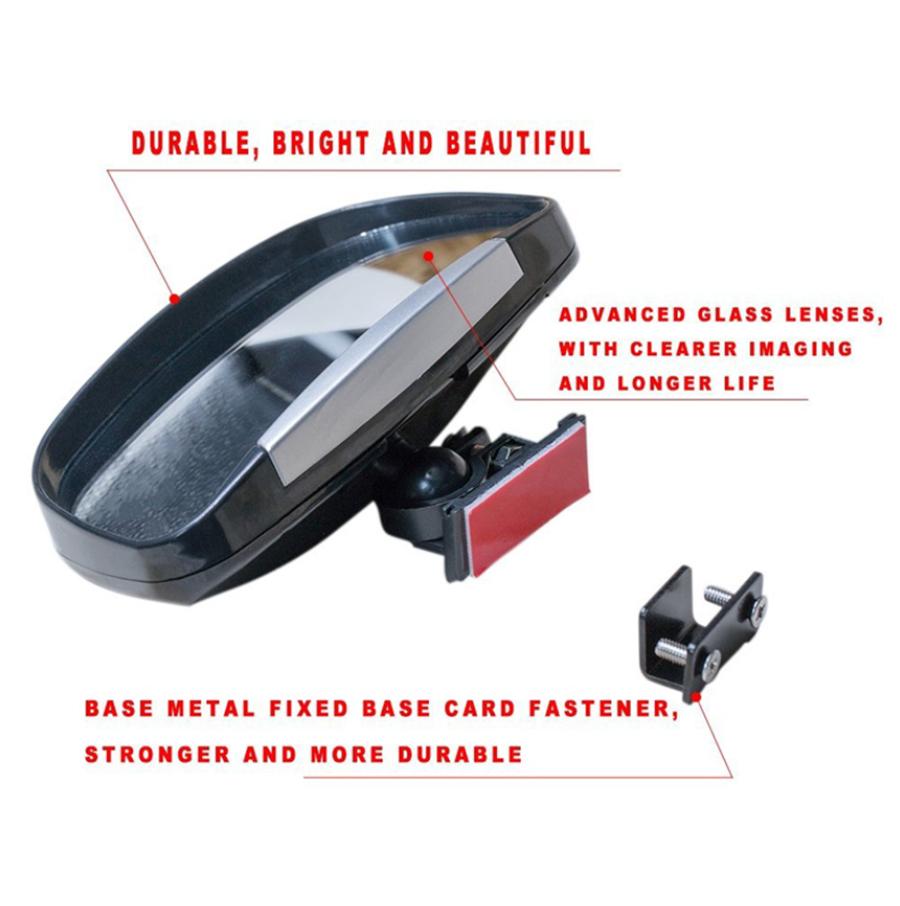 2x Universal Adjustable Car Blind Spot Side Rear View Mirror Wide Angle Mirrors