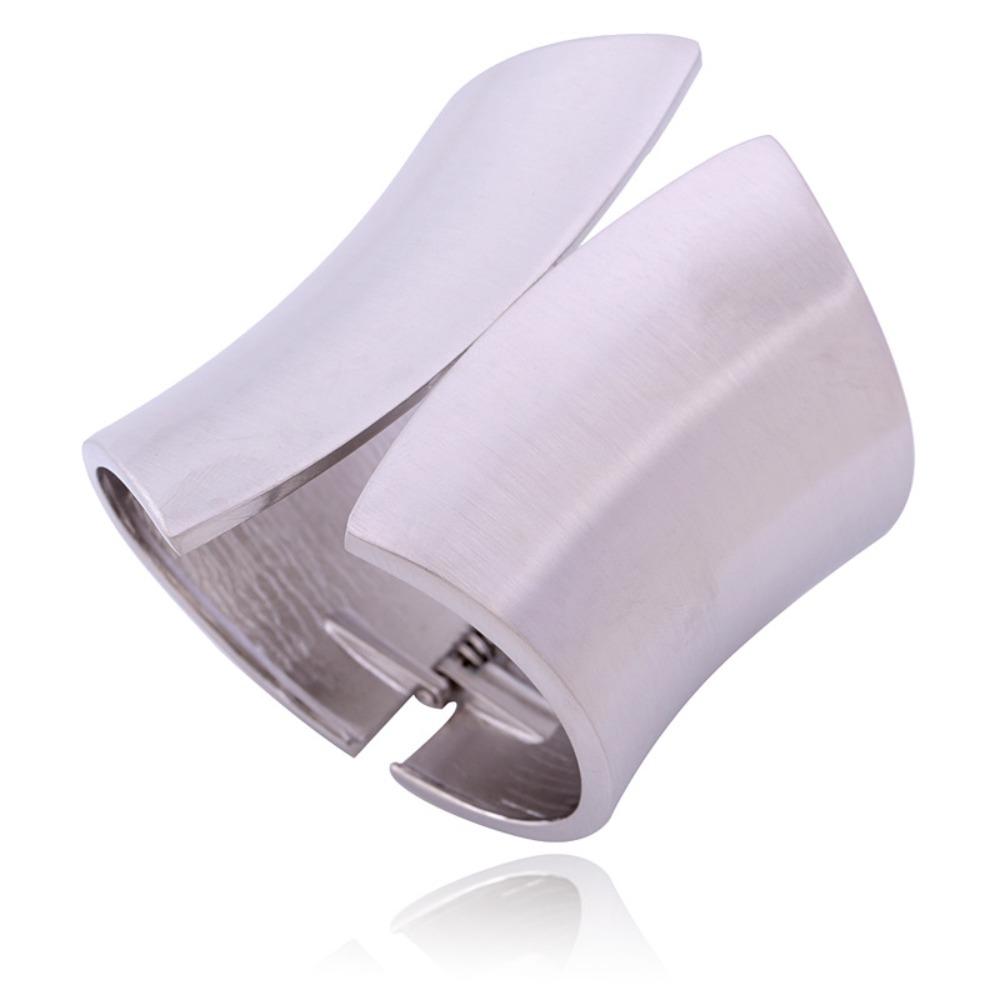 Metallic Finish Metal Bangle Extra Wide Open Bangle Bold Style Wide Cuff Bracelet Women Fashion