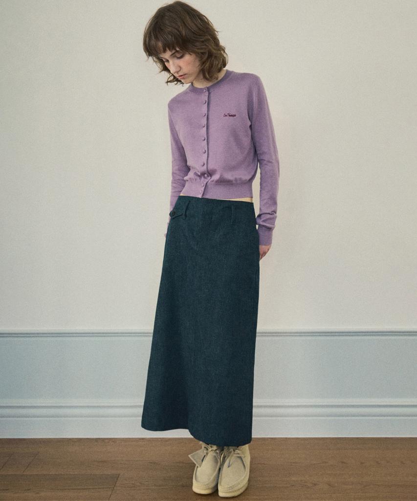 Aueonoseuteljia Pocket Herringbone Midi Skirt_Denim(O25-Sk03)