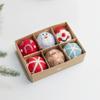 6 Pieces Felt Christmas Tree Ornament Embroidered Ball with