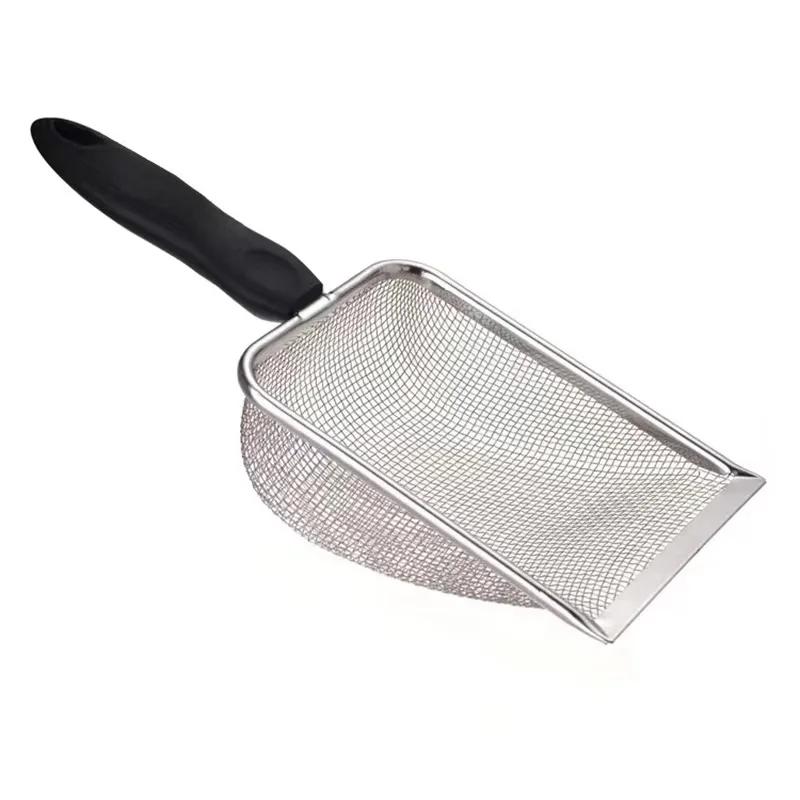 

Fine Hole Cat Litter Scoop Pet Products Stainless Steel Scoop For Small Cat Litter Pet Feces Cleaning Filter Scoop чёрный