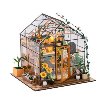Kit Maison de Poupée Mini DIY Maison de Fleurs Fait Main Puzzle 3D Assemblage Jouets de Construction Décoration Maison Chambre avec Meubles Maisons de Poupées