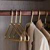 5pcs Coat Hangers Solid Aluminum Alloy Seamless Matte Gold Clothes Hanger Trousers Sweater Storage Racks Wardrobe Organizer