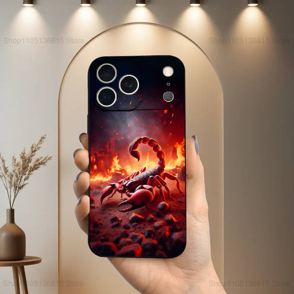 Cool Myth Art Scorpion For iPhone 13,16,11,14,17,12,15,Plus,Pro Max,XS,X,XR,SE,Mini,8,7,Phone Case Soft Silicone Black
