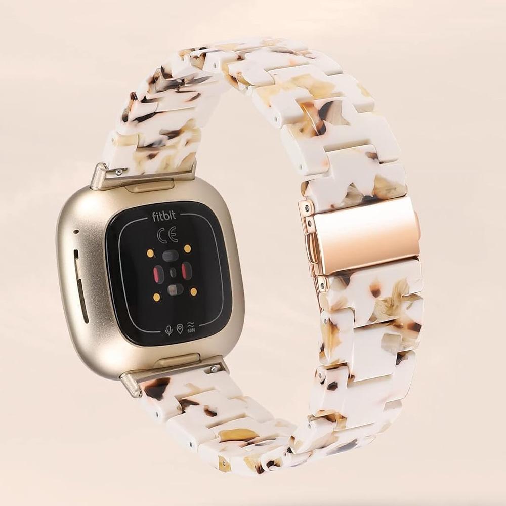 Resin Watch Band for Fitbit Versa 4/Sense 2/Versa 3/Fitbit Sense Lightweight Adjustable Fashion Bracelet Wristband Replacement Niuzhatang