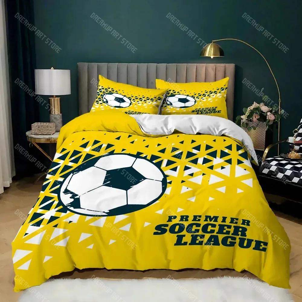 Comforter Bed Linen Room Decor for Boys Gift Twin Queen King Size Cool Football Soccer 3D Bedding Set Duvet Cover Pillowcases