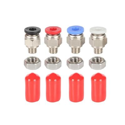 Industrial PTFE Pneumatic Adapters Connectors 4pcs Pack PC4 M6 Thread Port Minimized Airflows Loss Design