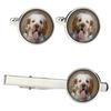 Clumber Spaniel - Cufflinks and Tie with Your Photo, a Suit Decoration, Men's Jewelry from the Brand.