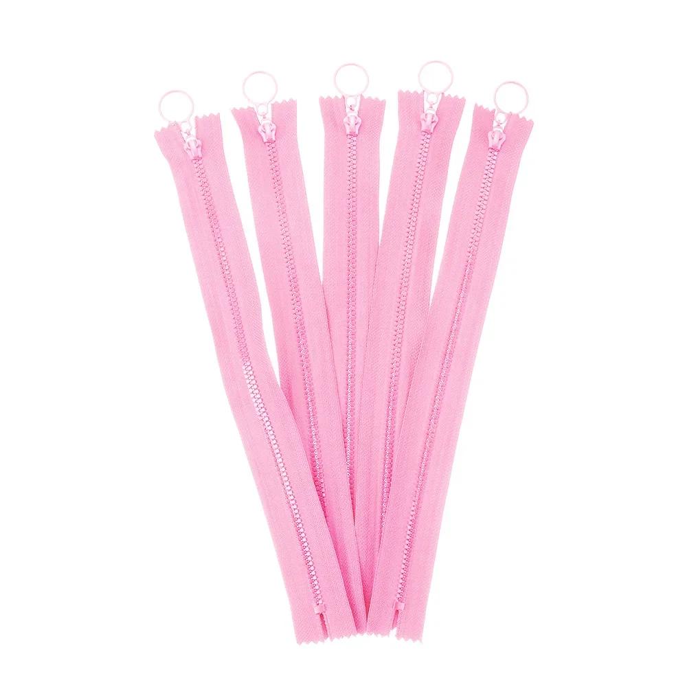 5pcs/Pack Resin Zipper 25cm Candy Colors Zippers Round Ring Zipper Decorative For Sewing Bag Garment DIY Sewing Accessories