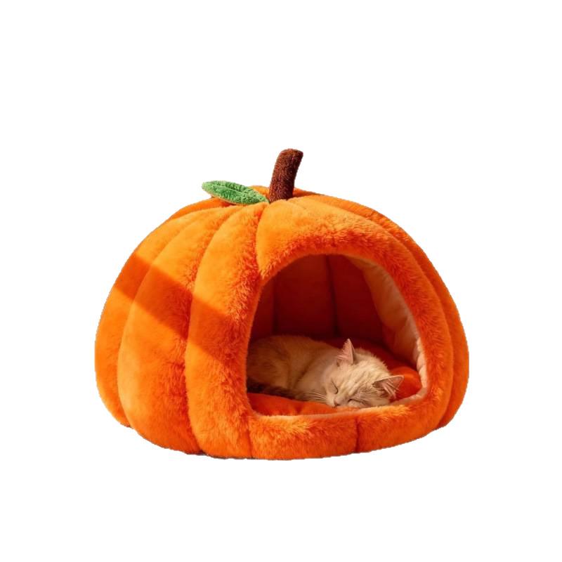 Pumpkin Nest Pet Bed: Cozy Winter Blanket for Cats, Dogs, Rabbits & Guinea Pigs