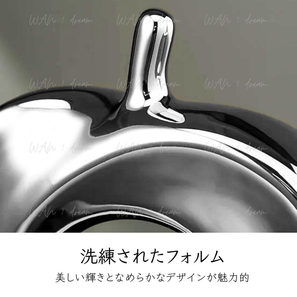 [In 10 Farben erhältlich] Apfelförmige Keramikfigur, Innendekoration, Moderne Dekoration, Nordischer Stil, Kunstobjekt, Perfektes Geschenk (Silber)