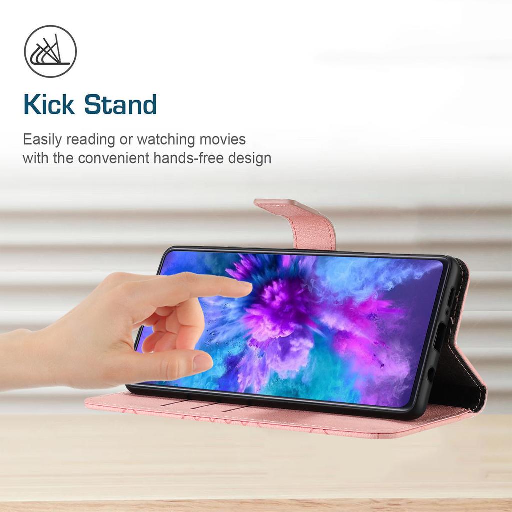 HT06 For Motorola Edge 50 Neo 5G/Moto S50 5G/Thinkphone 25 5G Wallet Phone Case Imprint PU Leather Flip Folio Cover