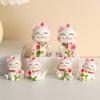 Lucky Cat Micro Landscape Decoration Resin Lucky Cat Figurine Statue Home Decor For Welcoming Fortune Good Luck