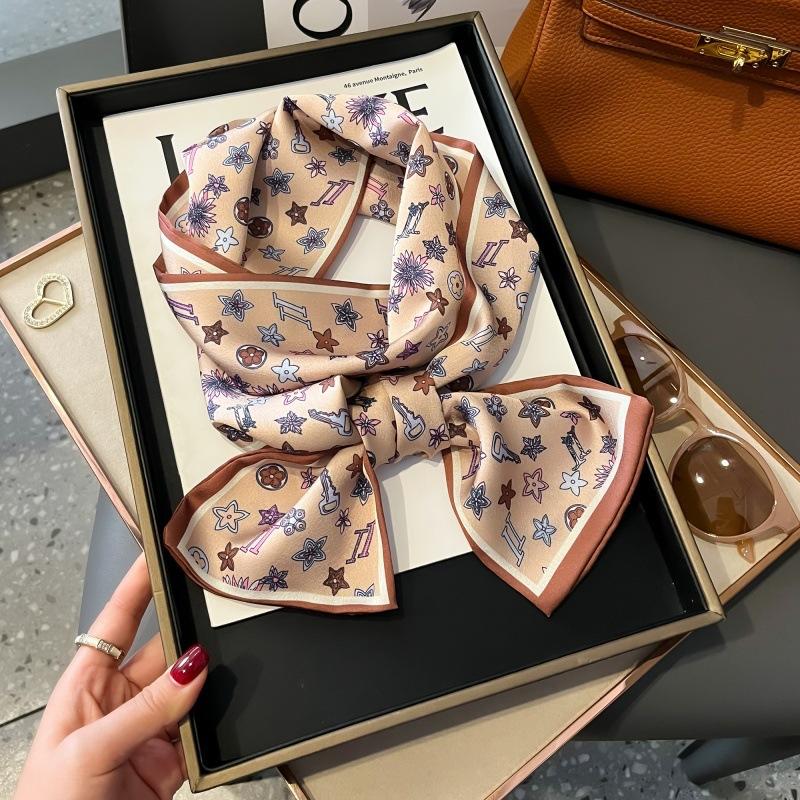 Satin high-end tied hair long silk scarf headband elegant and simple versatile hair band headband streamer hair accessories women's tied bag
