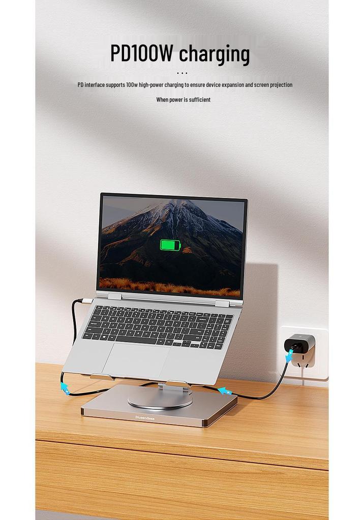 Rotating Tablet Stand with HDMI, Gigabit Ethernet, USB 3.0 Docking Station & Splitter