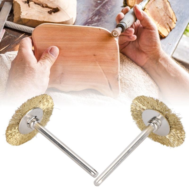 30Pcs Brush Wheel Flat Mini Wood Carving Rust/Corrosion/Paint Removal Polishing ToolsBrass Wire