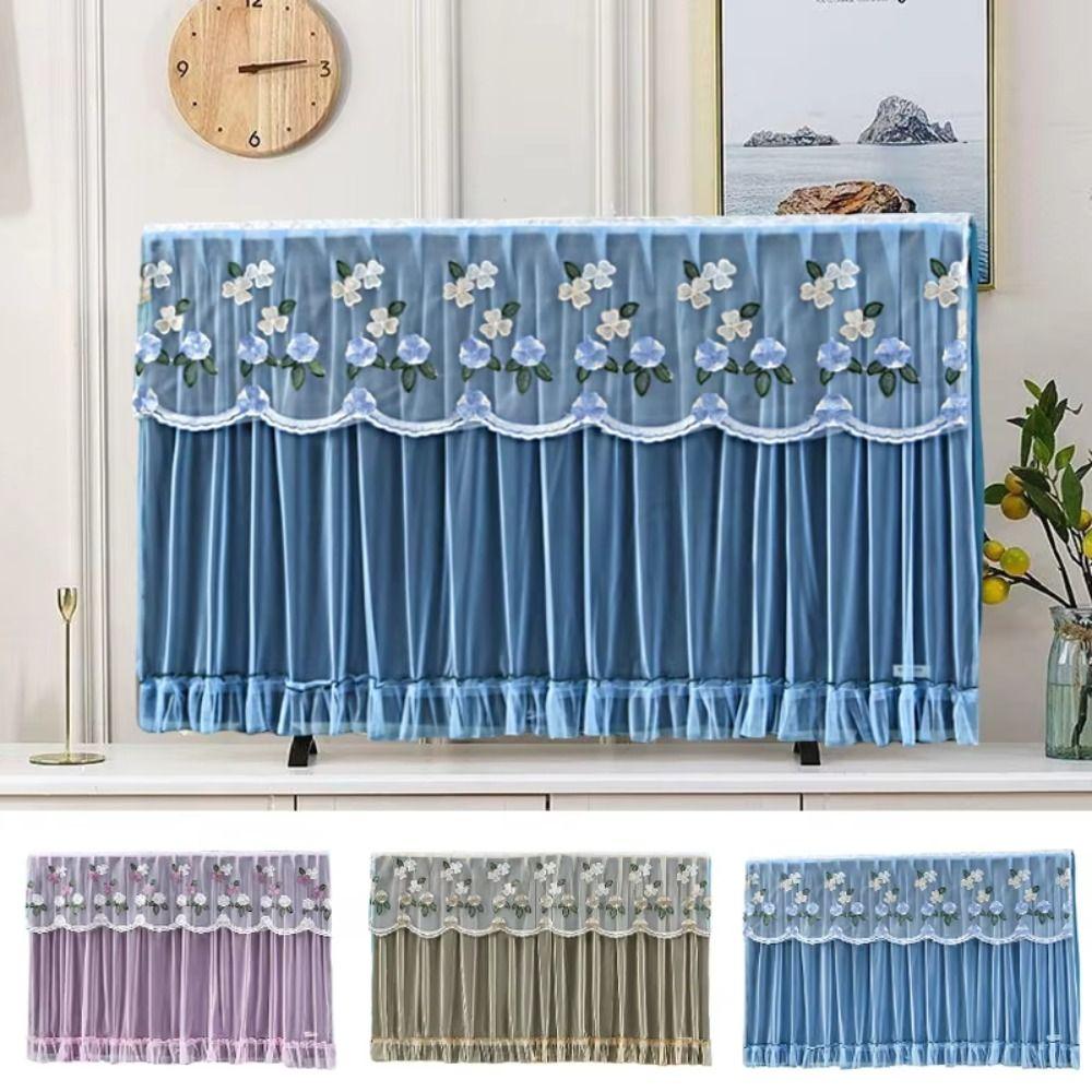 Embroidered Lace TV Dust Cover Ultra-thin TV Screen Monitor Cloth Fashion LCD TV Protective Cover