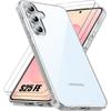 Protective Case - BOOLING - for Samsung Galaxy S25 FE - Transparent Silicone - Shockproof - 2 Screens