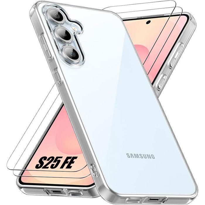 Coque de Protection - BOOLING - pour Samsung Galaxy S25 FE - Silicone Transparente - Antichoc - 2 Vitres