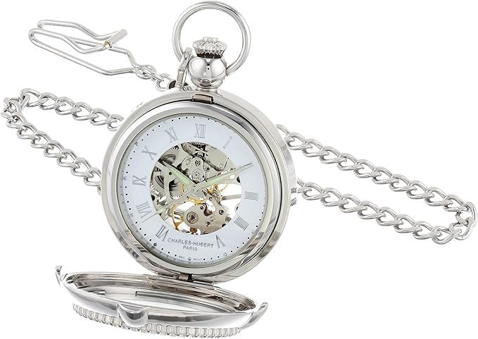 Charles Hubert, Paris Men's Pocket Watch, Mechanical Hand-Wound with Photo Frame, 3847