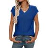 Summer Women's V-neck Top Knitted Coarse Needle Casual T-Shirts