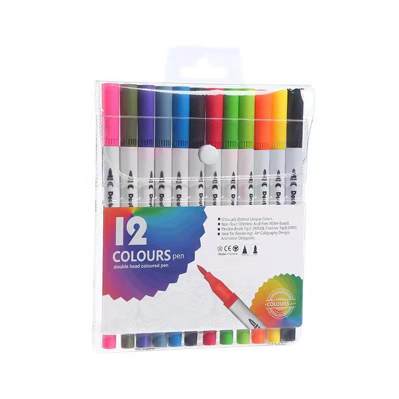 Children's Double-ended Washable Watercolor Pens with Soft Tips