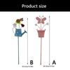 Artistic Iron Flower Petal Ground Spikes Decorative Garden Stakes For Enhancing Garden Or Patios Aesthetics