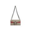 Dionysus Tiger Head Studded Double G Logo Printed Canvas And Leather Patchwork Clamshell Bag