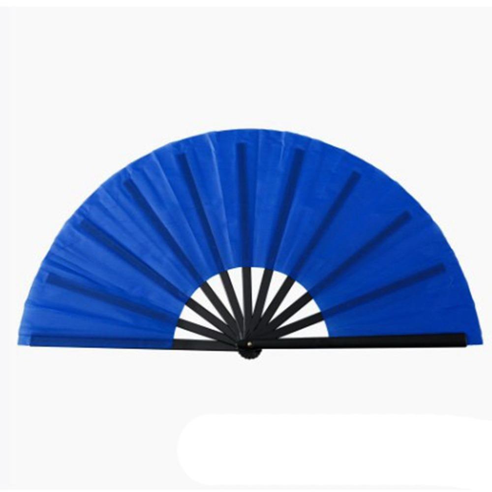 Ventail Chinois Tai Chi Yoga Kung Fu 33cm Os en Plastique Pliage à la Main Ventail de Scène Décoration de Mariage Fête