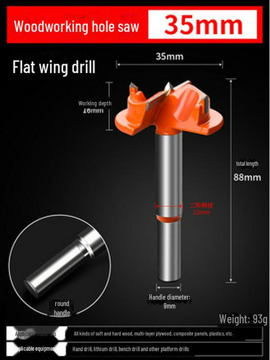 Bohrer für Türschlossscharniere für die industrielle Holzbearbeitung
